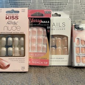 Press on Nails OPI LA Colors Kiss acrylic French nude